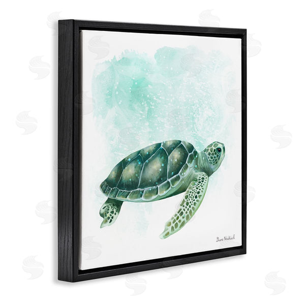 Stupell Industries Diane Neukirch | Speckled Green Sea Turtle Marine Life Painting Wall Art