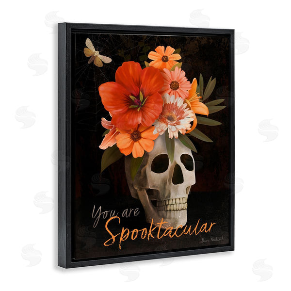 Stupell Industries Diane Neukirch | Spooktacular Halloween Skull & Flowers Wall Art