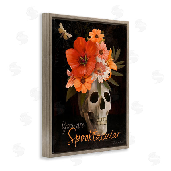 Stupell Industries Diane Neukirch | Spooktacular Halloween Skull & Flowers Wall Art