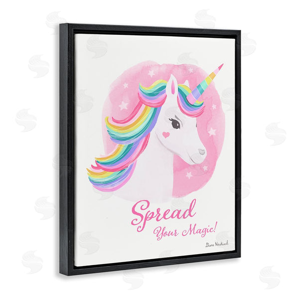 Stupell Industries Diane Neukirch | Spread Your Magic Fantasy Rainbow Unicorn Mane Wall Art