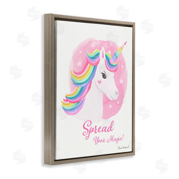 Stupell Industries Diane Neukirch | Spread Your Magic Fantasy Rainbow Unicorn Mane Wall Art