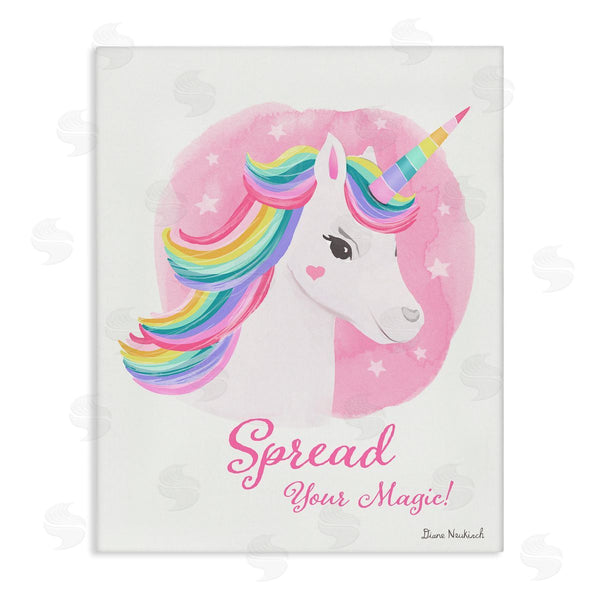 stupell industries Diane Neukirch | Spread Your Magic Fantasy Rainbow Unicorn Mane Wall Art