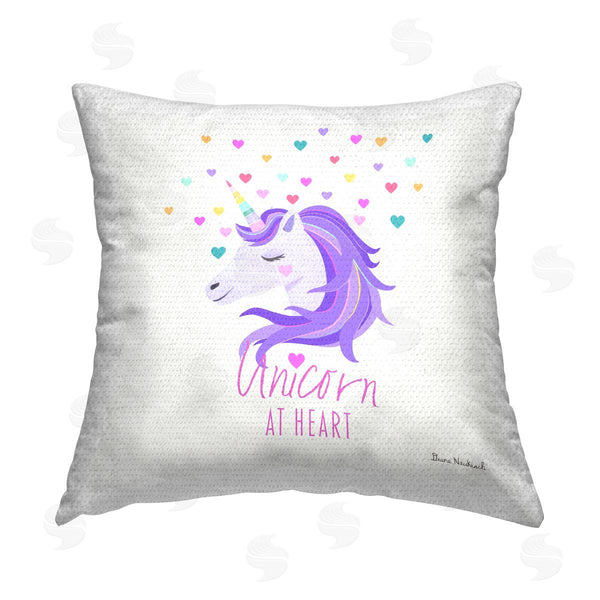 Stupell Industries Diane Neukirch | Unicorn At Heart Phrase Printed Throw Pillow