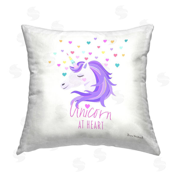 stupell industries Diane Neukirch | Unicorn At Heart Phrase Printed Throw Pillow