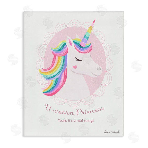stupell industries Diane Neukirch | Unicorn Princess Endearing Unicorn Portrait Fantasy Rainbow Wall Art