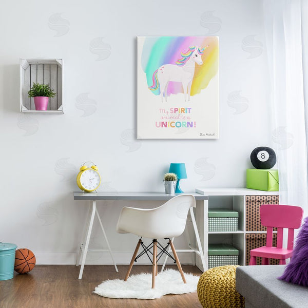 Stupell Industries Diane Neukirch | Unicorn Spirit Animal Vivid Fantasy Rainbow Pony Wall Art