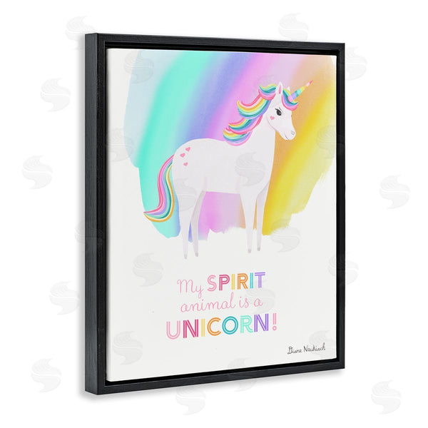 Stupell Industries Diane Neukirch | Unicorn Spirit Animal Vivid Fantasy Rainbow Pony Wall Art