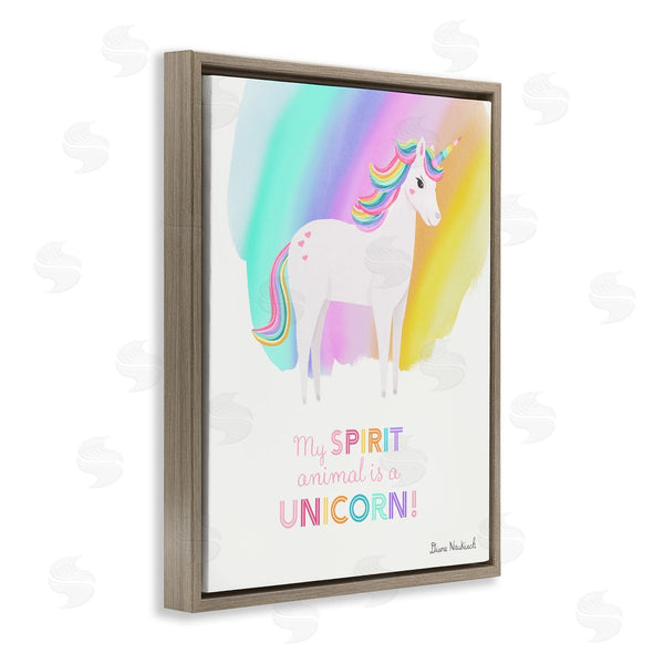 Stupell Industries Diane Neukirch | Unicorn Spirit Animal Vivid Fantasy Rainbow Pony Wall Art