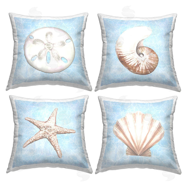 stupell industries Diannart | Aquatic Seashell Beach Water Printed Throw Pillow Set