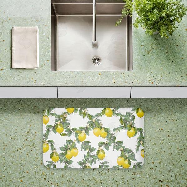 Stupell Industries Diannart | Fruity Lemony Vine Pattern Anti-Fatigue Mat