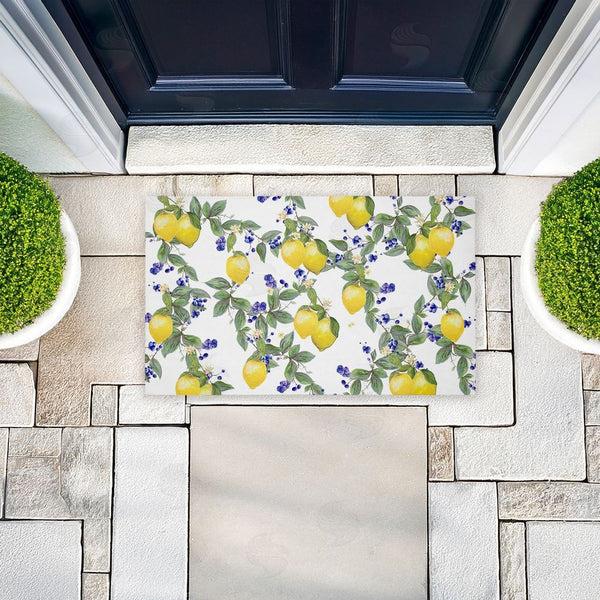 Stupell Industries Diannart | Lemony Vine Pattern Non-Woven Door Mat