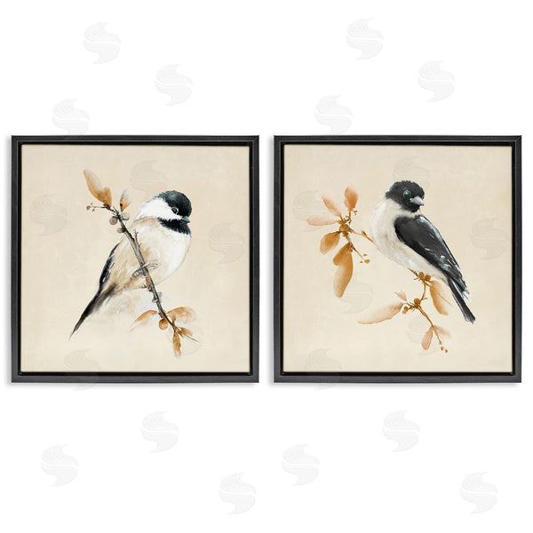 Stupell Industries Diannart | Muted Chickadees On Beige Wall Art