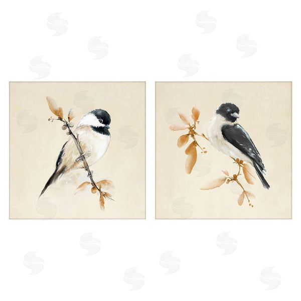 stupell industries Diannart | Muted Chickadees on Beige Wall Art