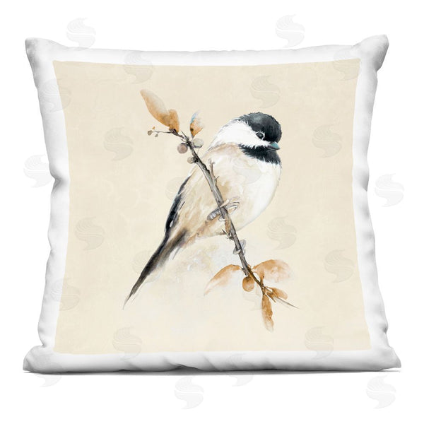 stupell industries Diannart | Muted Watercolor Chickadee Throw Pillow