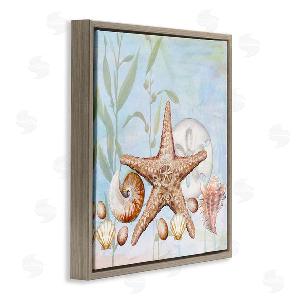 Stupell Industries Diannart | Starfish Seashells Underwater Plants Ocean Beach Painting Wall Art