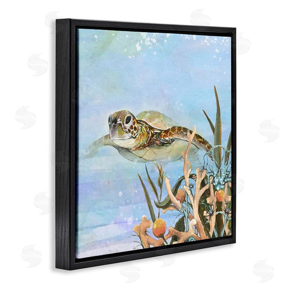 Stupell Industries Diannart | Underwater Sea Turtle Swimming Wall Art