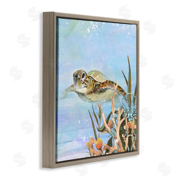 Stupell Industries Diannart | Underwater Sea Turtle Swimming Wall Art