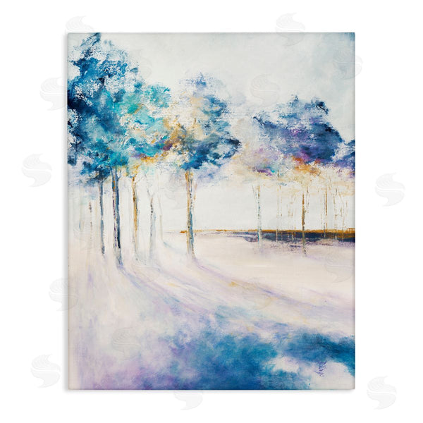 stupell industries Dina D'Argo | Abstract Blue Tree Shadows in Forest Landscape Wall Art