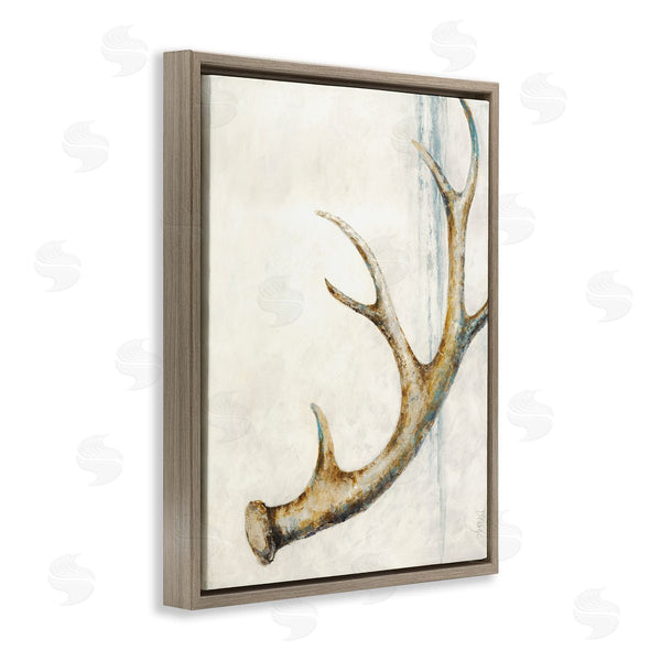 Stupell Industries Dina D'Argo | Abstract Deer Antler Design Blue Accents Painting Wall Art
