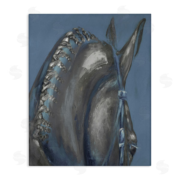 stupell industries Dina D'Argo | Horse Mane Portrait Blue Grey Hair Detail Wall Art