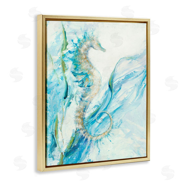 Stupell Industries Dina D'Argo | Nautical Seahorse Blue Ocean