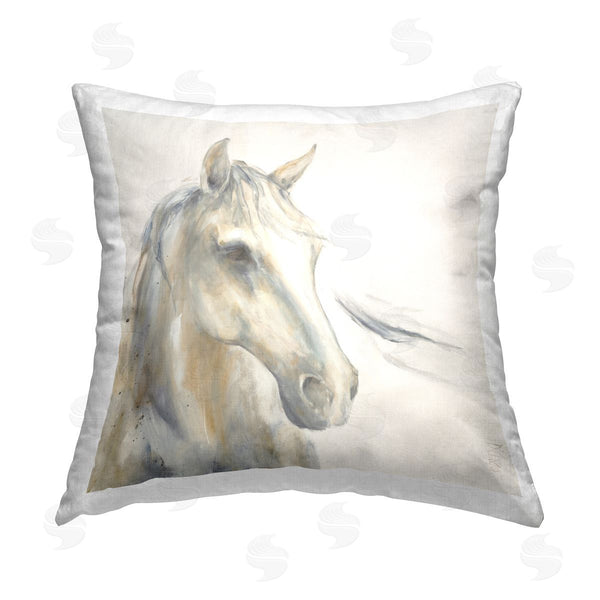 stupell industries Dina D’Argo | Soft Country Horse Portrait Printed Throw Pillow