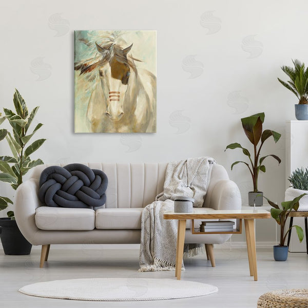 Stupell Industries Dina D'Argo | Southwestern Horse Feathered Mane Soft Contemporary Portrait Wall Art