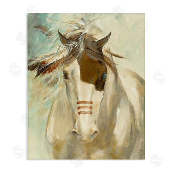 stupell industries Dina D'Argo | Southwestern Horse Feathered Mane Soft Contemporary Portrait Wall Art