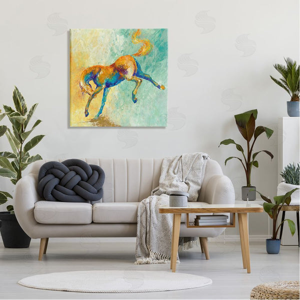 Stupell Industries Dina D'Argo | Vibrant Wild Stallion Horse Jumping Stippled Abstract Wall Art