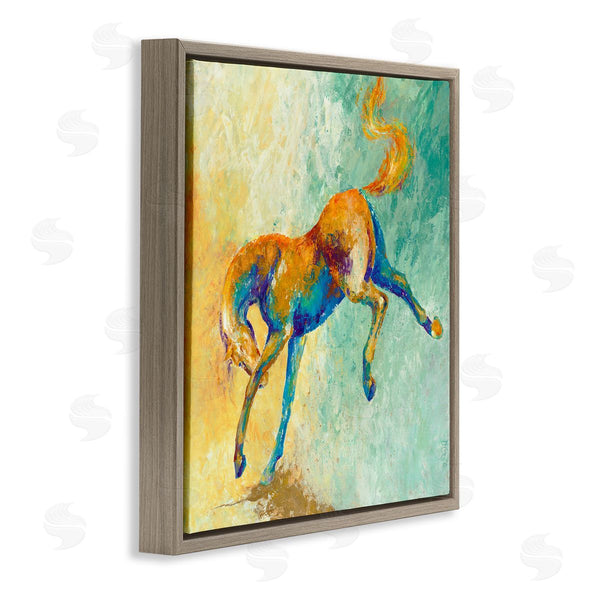 Stupell Industries Dina D'Argo | Vibrant Wild Stallion Horse Jumping Stippled Abstract Wall Art