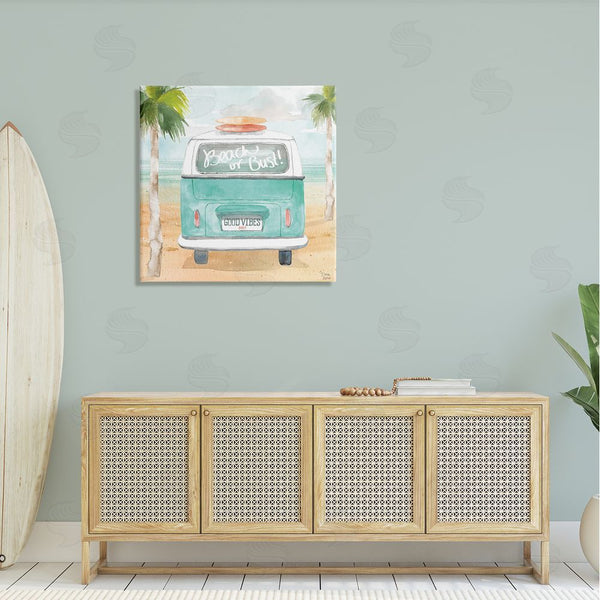 Stupell Industries Dina June | Beach Or Bust Blue Surf Cruiser Wall Art