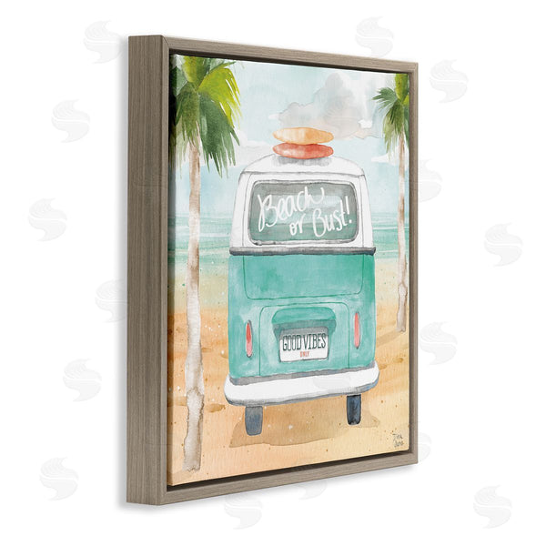 Stupell Industries Dina June | Beach Or Bust Blue Surf Cruiser Wall Art
