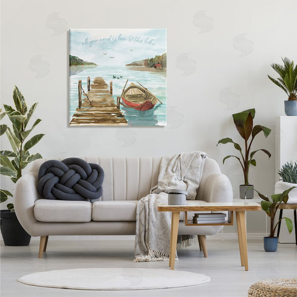 Stupell Industries Dina June | Love And The Lake Sentiment Boat Dock Landscape Wall Art