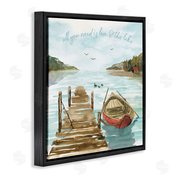 Stupell Industries Dina June | Love And The Lake Sentiment Boat Dock Landscape Wall Art
