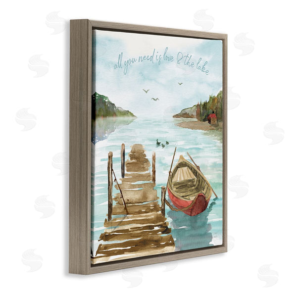 Stupell Industries Dina June | Love And The Lake Sentiment Boat Dock Landscape Wall Art