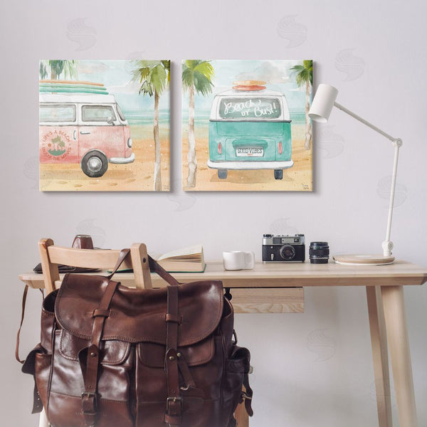 Stupell Industries Dina June | Tropical Beach Vacation Van Wall Art
