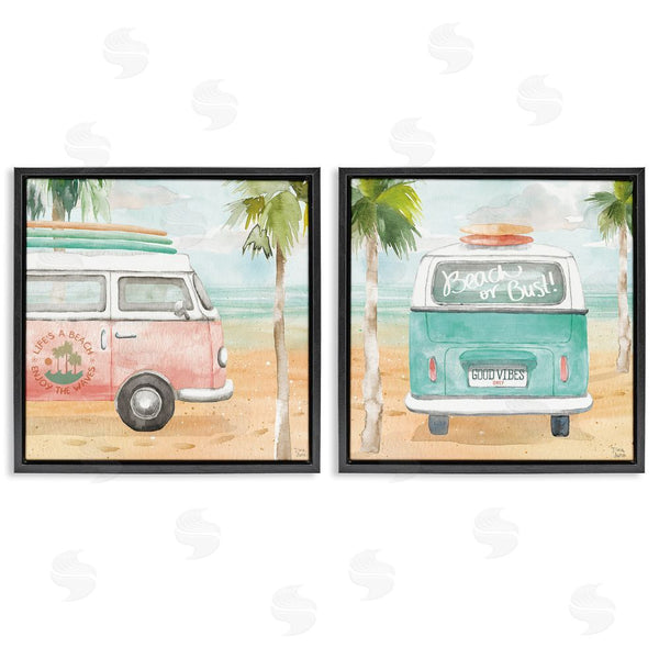 Stupell Industries Dina June | Tropical Beach Vacation Van Wall Art
