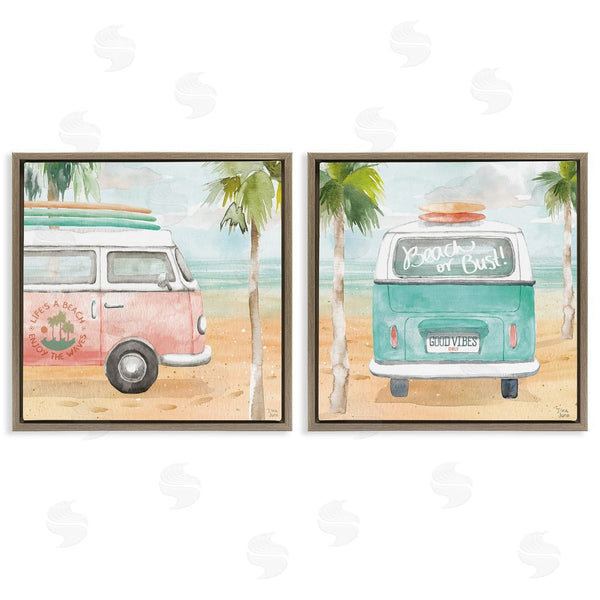 Stupell Industries Dina June | Tropical Beach Vacation Van Wall Art