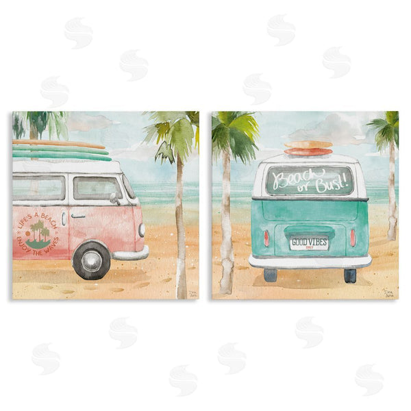 stupell industries Dina June | Tropical Beach Vacation Van Wall Art