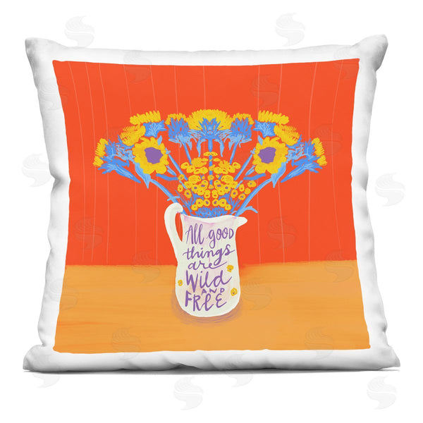 stupell industries Dina Riddle | All Good Things Bold Florals Printed Throw Pillow