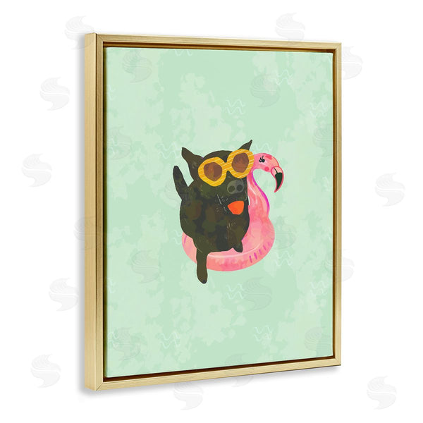 Stupell Industries Dina Riddle | Jet Dog With Beach Floaty