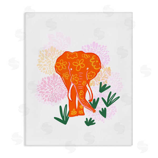 Stupell Industries Dina Riddle | Safari Elephant Over Florals