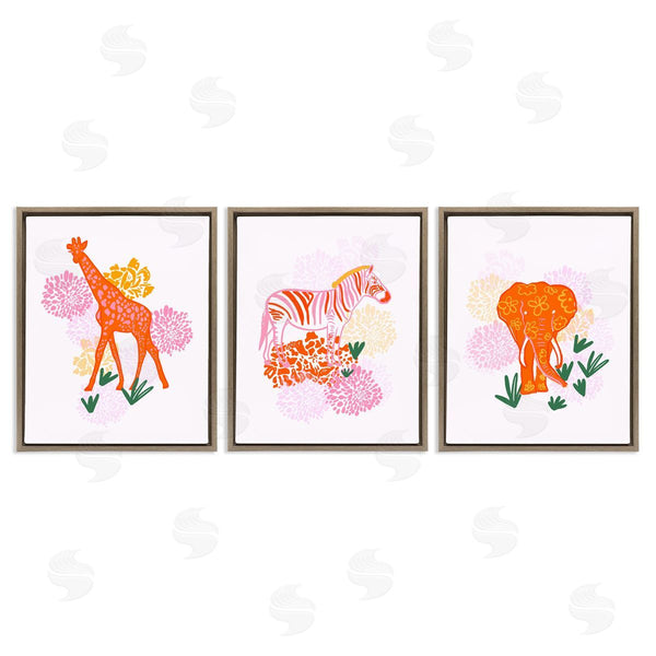 Stupell Industries Dina Riddle | Safari Jungle Animal Trio