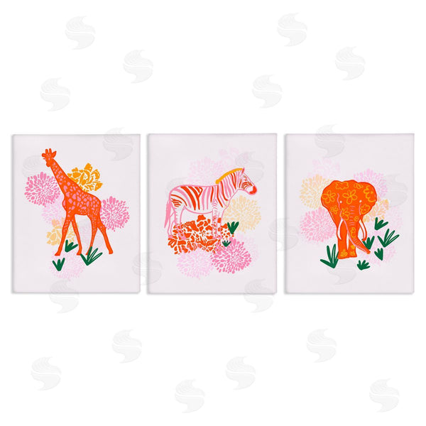 stupell industries Dina Riddle | Safari Jungle Animal Trio
