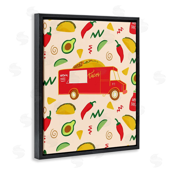 Stupell Industries Dina Riddle | Taco Truck Over Food Pattern