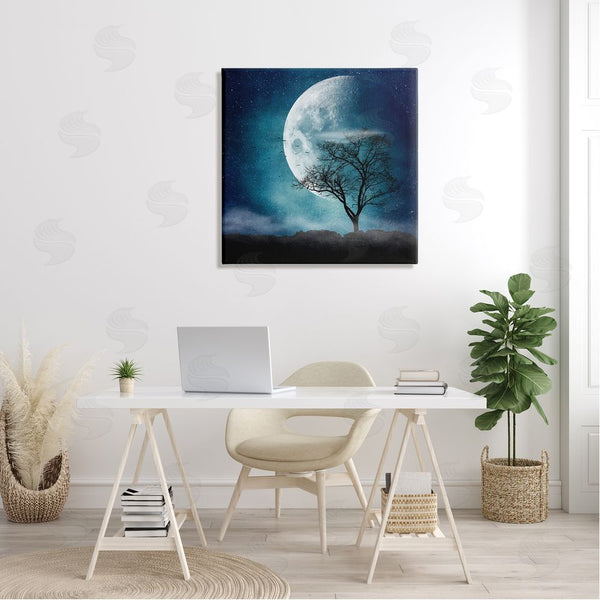 Stupell Industries Dirk Wustenhagen | Surreal Full Moon Tree Silhouette Wall Art