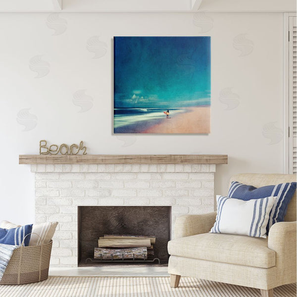 Stupell Industries Dirk Wustenhagen | Vast Beach Landscape Lone Surfer Wall Art