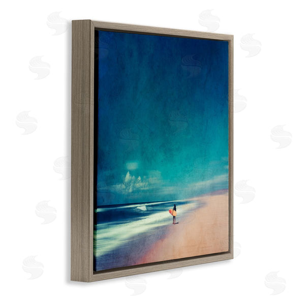 Stupell Industries Dirk Wustenhagen | Vast Beach Landscape Lone Surfer Wall Art