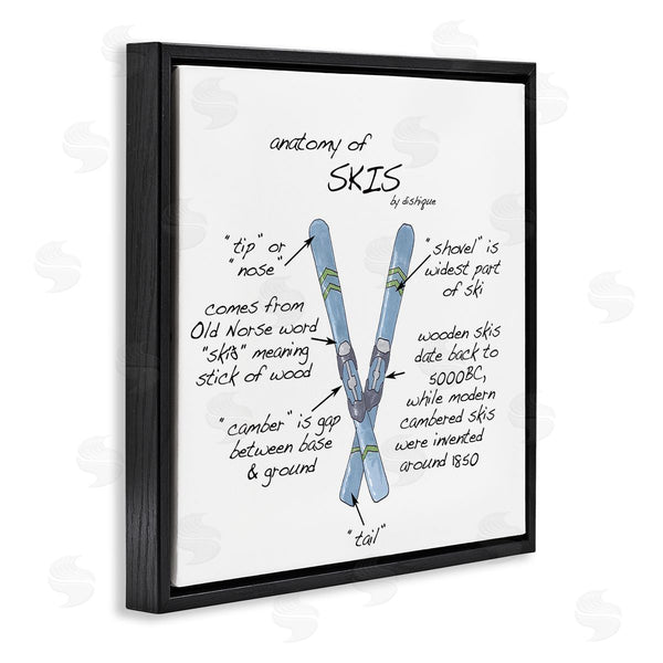 Stupell Industries Dishique | Anatomy Of Skis Winter Sports Diagram Facts Chart Wall Art