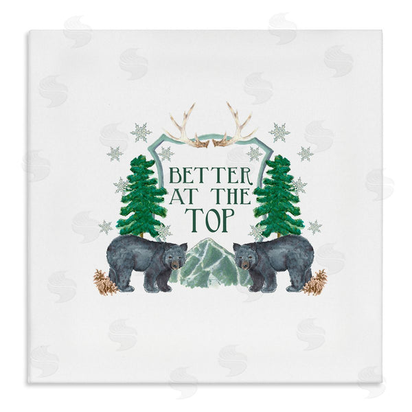 stupell industries Dishique | Better At The Top Adventure Saying Bears Trees Scene Wall Art